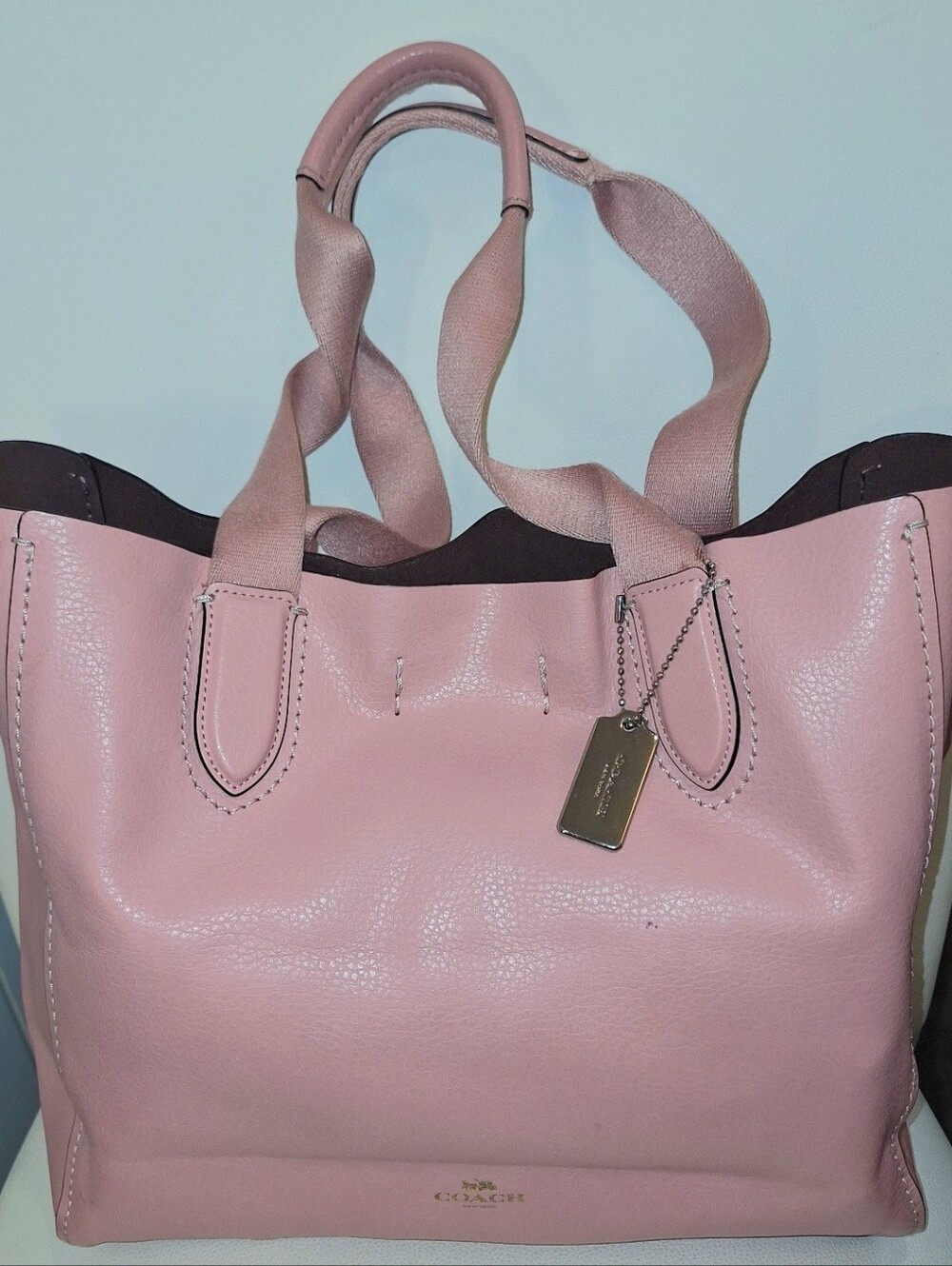 Coach Pink Leather Tote EUC
